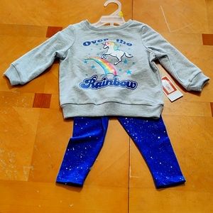 Baby girl size 12 months sweatshirt with leggings